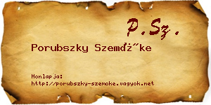 Porubszky Szemőke névjegykártya